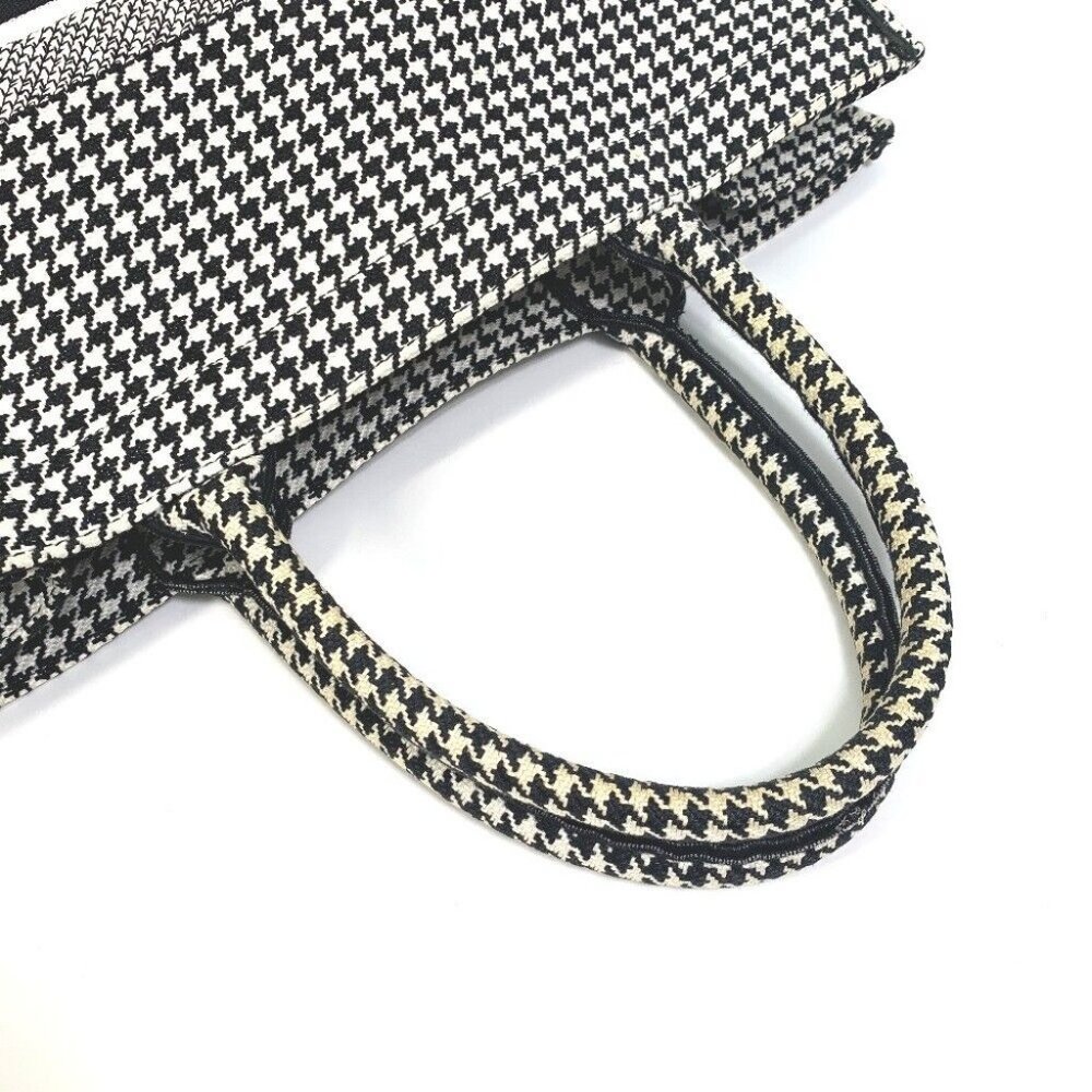 Authentic Dior Staggered pattern Hound Tooth Embroidery Book tote Tote Bag - Picture 10 of 12